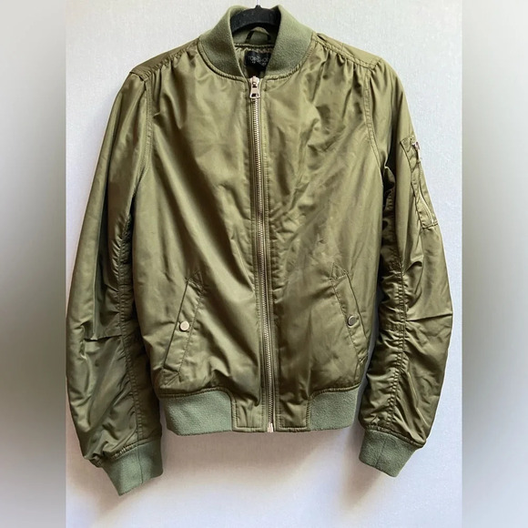Topshop bomber moto zip up jacket  Sz S - Picture 1 of 10
